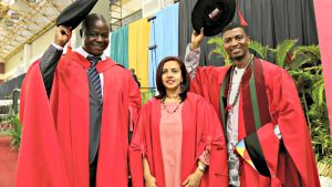 From left: Dr William Muchono, supervisor Prof Maheshvari Naidu and Dr Gabriel Darong.