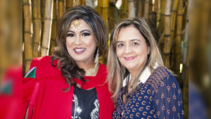 UKZN team members in a Global Challenges Research Fund Project Professor Mariam Seedat-Khan (right) and alumnus Dr Ara Ramnund-Mansingh.