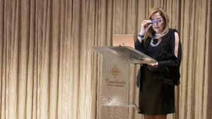 Professor Mariam Seedat-Khan delivers the keynote address at the KZN Blind and Deaf Society.