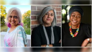 From left: Professor Uma Dhupelia-Mesthrie, Professor Shireen Hassim and Dr Gcina Mhlophe.